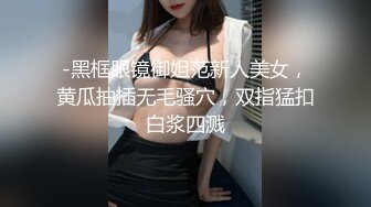 -黑框眼镜御姐范新人美女，黄瓜抽插无毛骚穴，双指猛扣白浆四溅