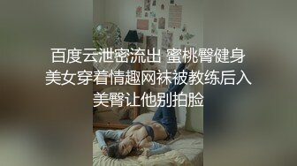 百度云泄密流出 蜜桃臀健身美女穿着情趣网袜被教练后入美臀让他别拍脸